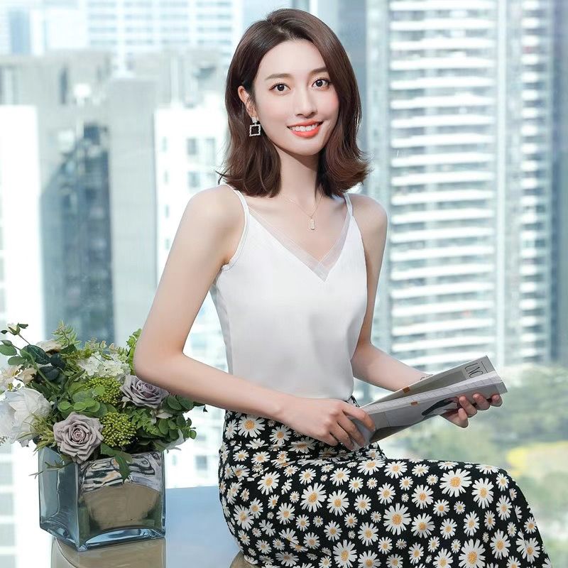 Women Formal Office Wear Tops - New style ice silk camisole blazer