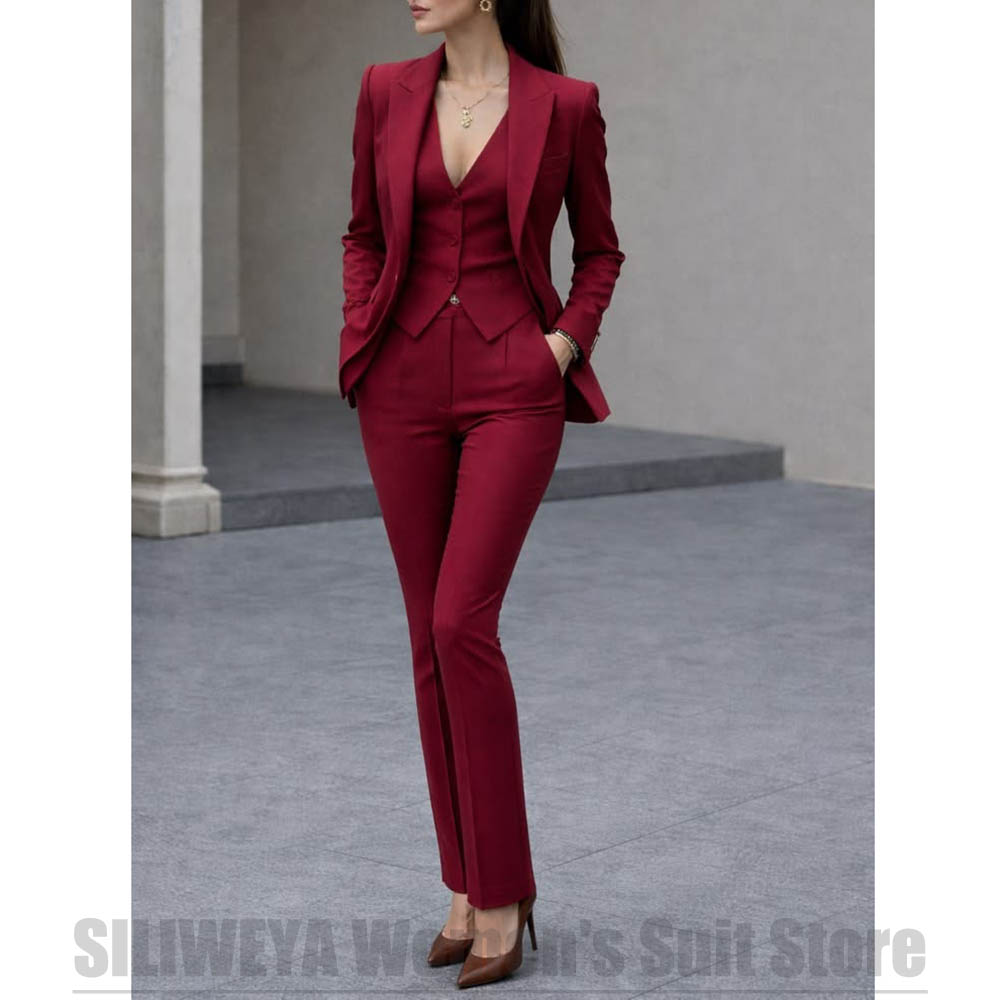 Women Formal Wear Business - Women 3 Piece Suit Set Blazer