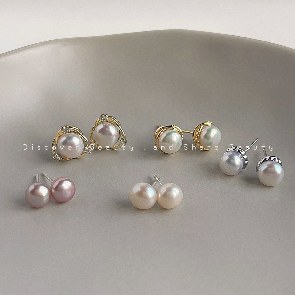 Pearl Earring Stud - DIY accessories Personality small freshwater pearl