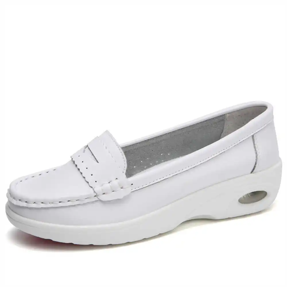 Thick Sole Slipon White Traine - Formal Women Daily Wear Slippers ulasan dan harga