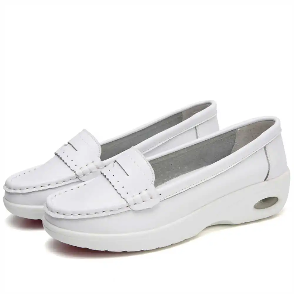 Thick Sole Slipon White Traine - Formal Women Daily Wear Slippers ulasan dan harga