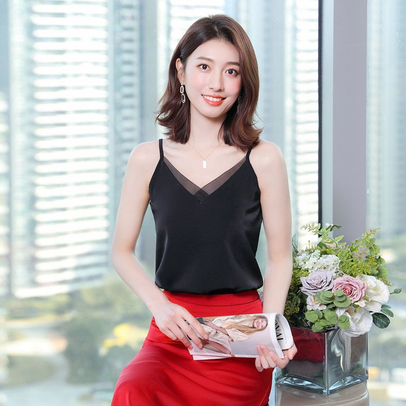 New style ice silk camisole bl - Women Formal Office Wear Tops ulasan dan harga