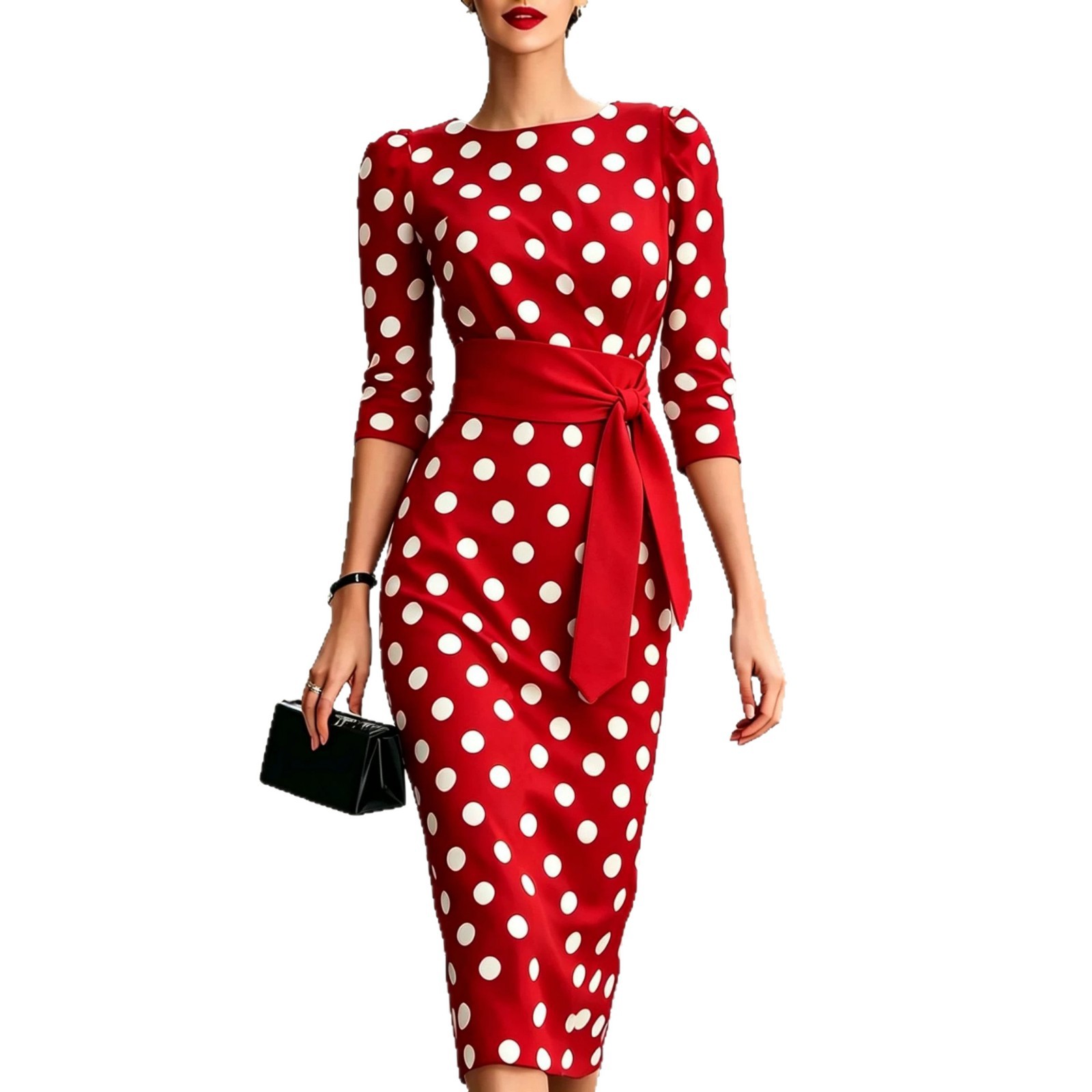 Women Elegant Black White Polk - Women Formal Office Wear Tops ulasan dan harga