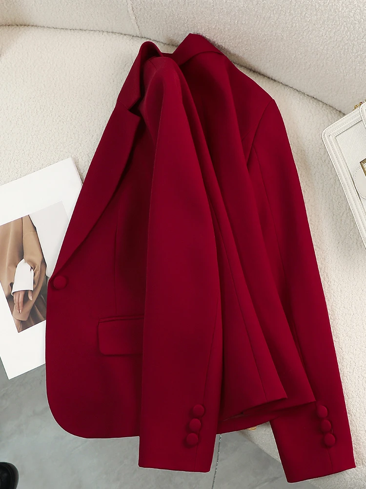Women Blazer Ladies Red Green  - Formal Winter Wear Women Jacket ulasan dan harga