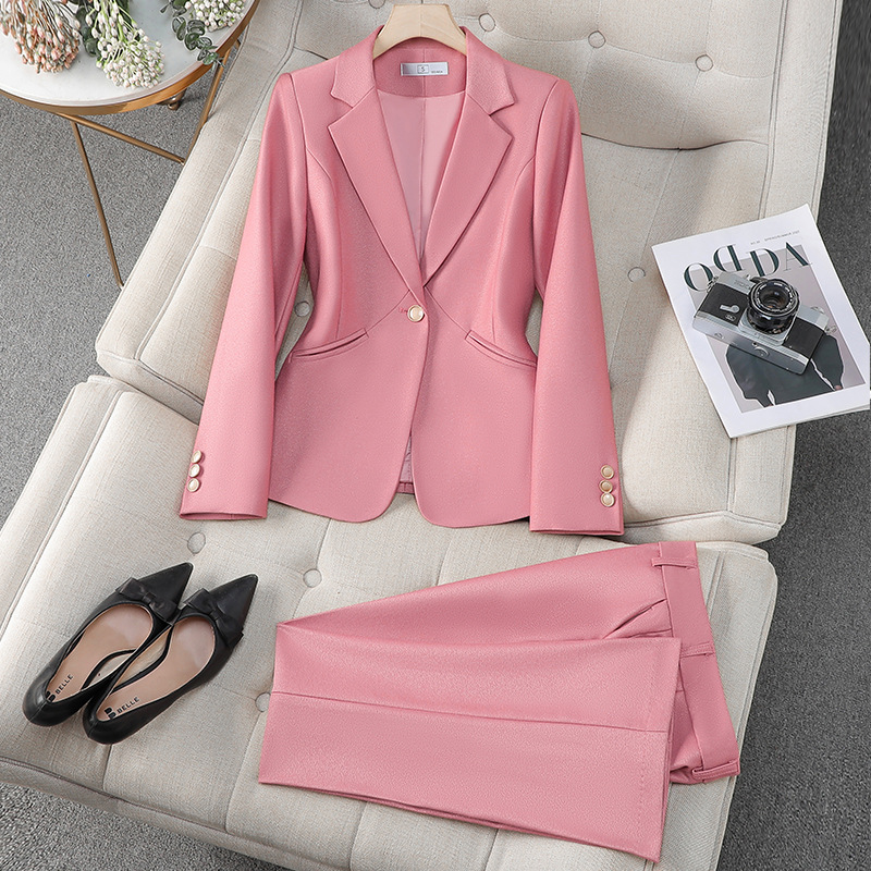 Autumn Women Pink Blazer and T - Formal Winter Wear Women Jacket ulasan dan harga