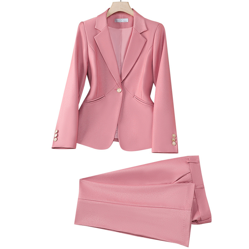 Autumn Women Pink Blazer and T - Formal Winter Wear Women Jacket ulasan dan harga