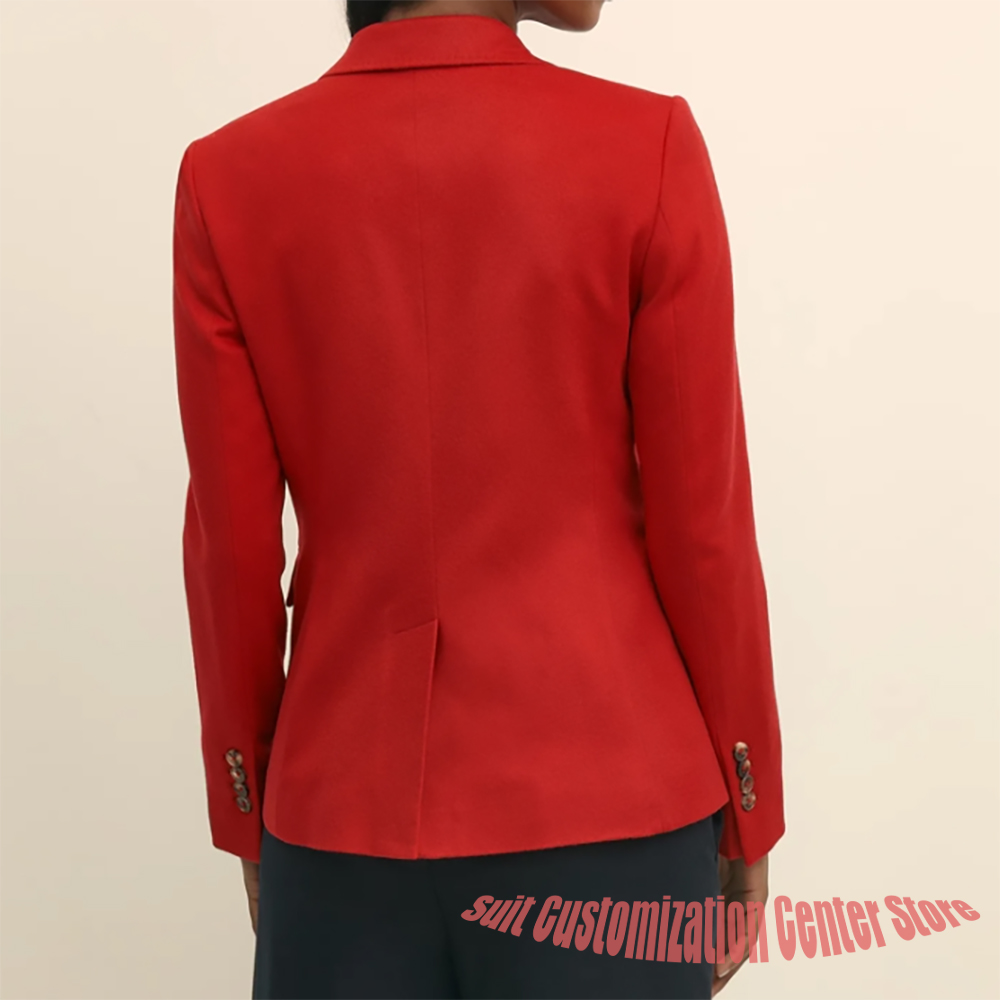 Women's Navy Woolen Clothes Si - Formal Winter Wear Women Jacket ulasan dan harga