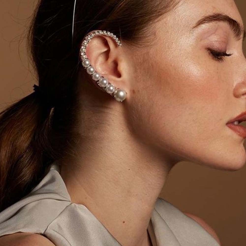 Stonefans Pearl Ear Clips With - Pearl Earring Stud ulasan dan harga