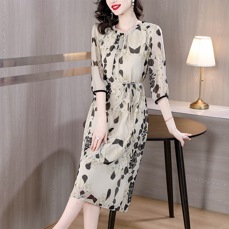 Summer Floral White Silk Beach - Women Formal Office Wear Tops ulasan dan harga