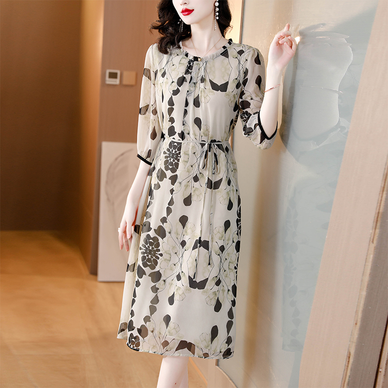 Summer Floral White Silk Beach - Women Formal Office Wear Tops ulasan dan harga