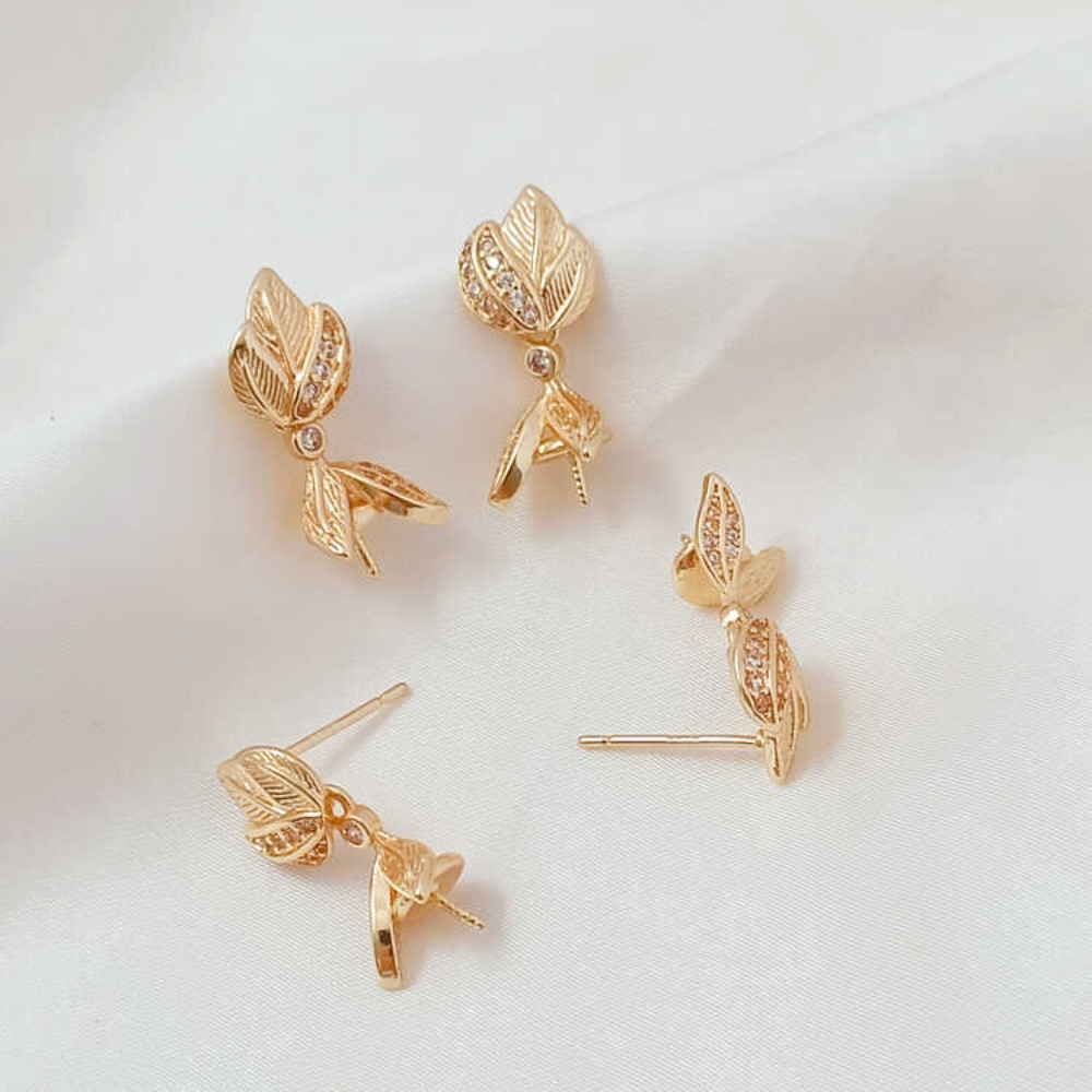 14K Micro-zirconium Baroque Br - Pearl Earring Stud ulasan dan harga
