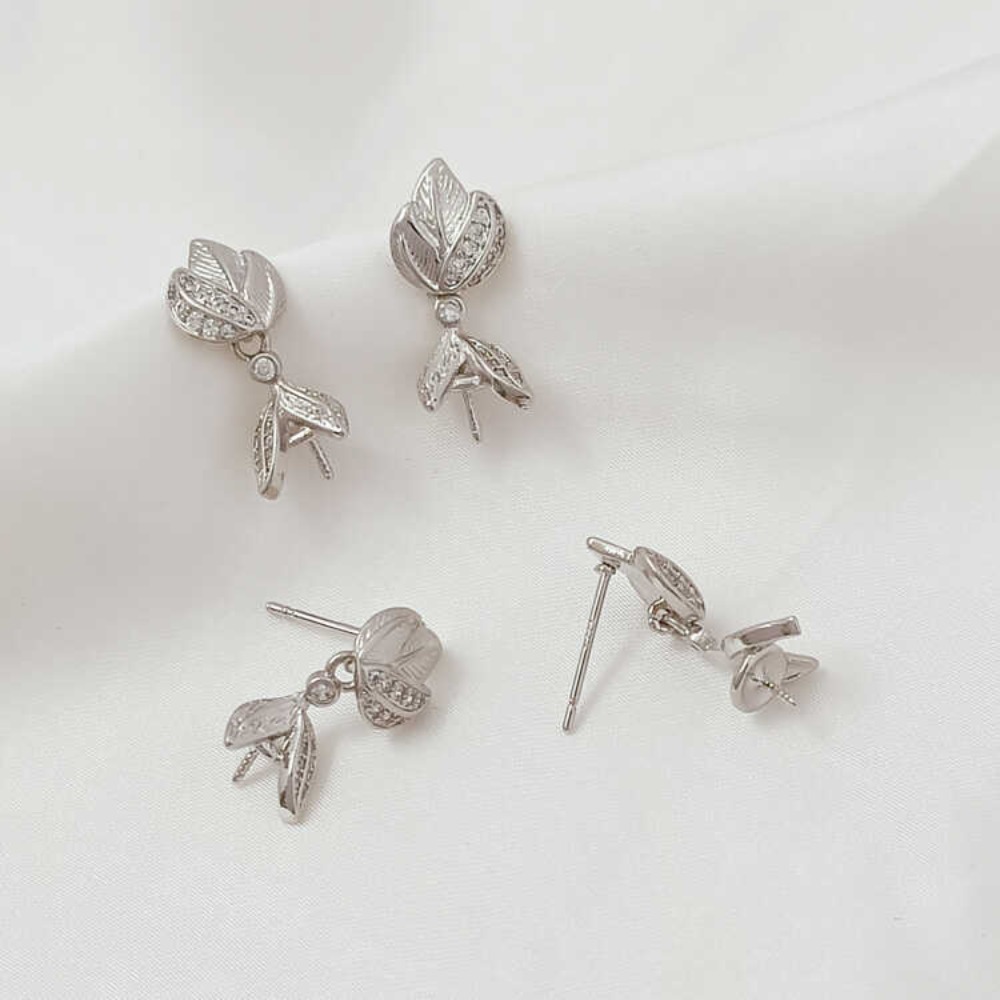 14K Micro-zirconium Baroque Br - Pearl Earring Stud ulasan dan harga