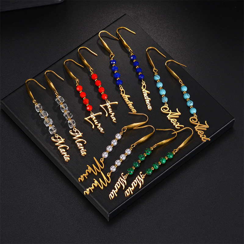 Auxauxme Custom Name Earrings  - Pearl Earring Stud ulasan dan harga