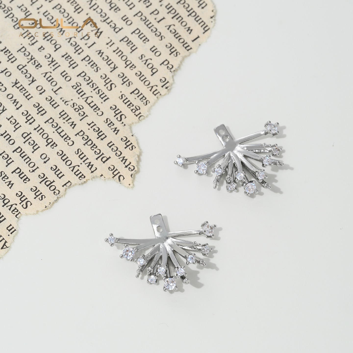 14K Gold Plated Zircon Firewor - Pearl Earring Stud ulasan dan harga