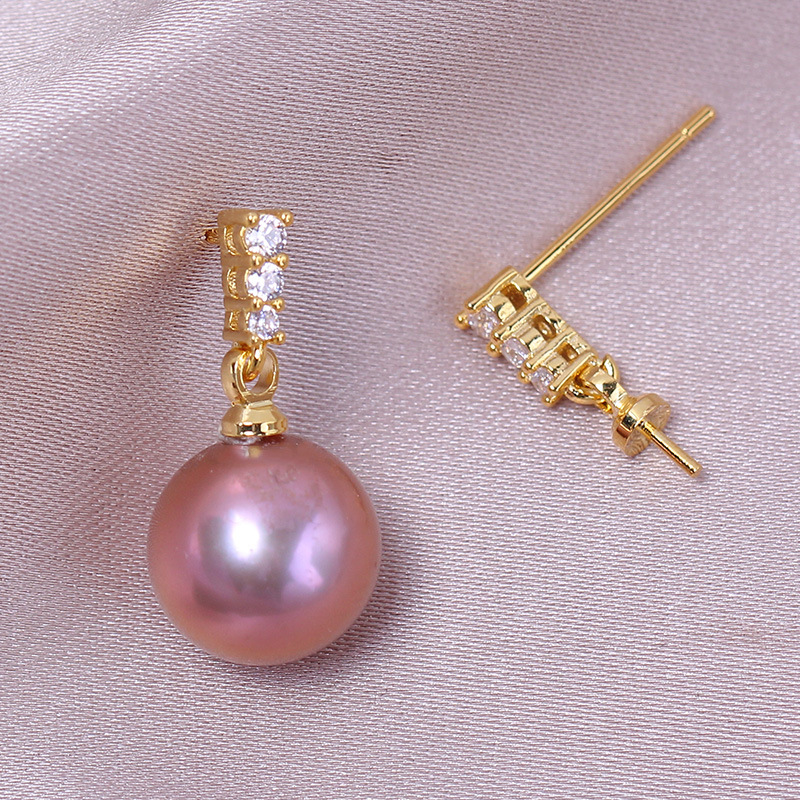 Domestic Copper 14K Gold, Prin - Pearl Earring Stud ulasan dan harga