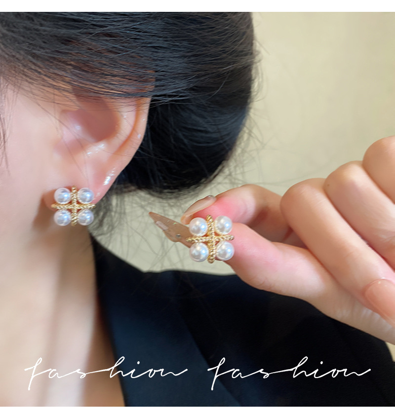 925 Silver Needle Korean Fashi - Pearl Earring Stud ulasan dan harga