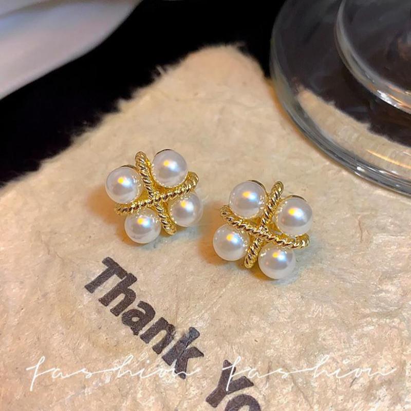 925 Silver Needle Korean Fashi - Pearl Earring Stud ulasan dan harga