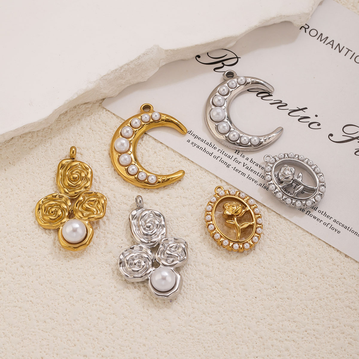 5Pcs Stainless Steel 18K Gold  - Pearl Earring Stud ulasan dan harga