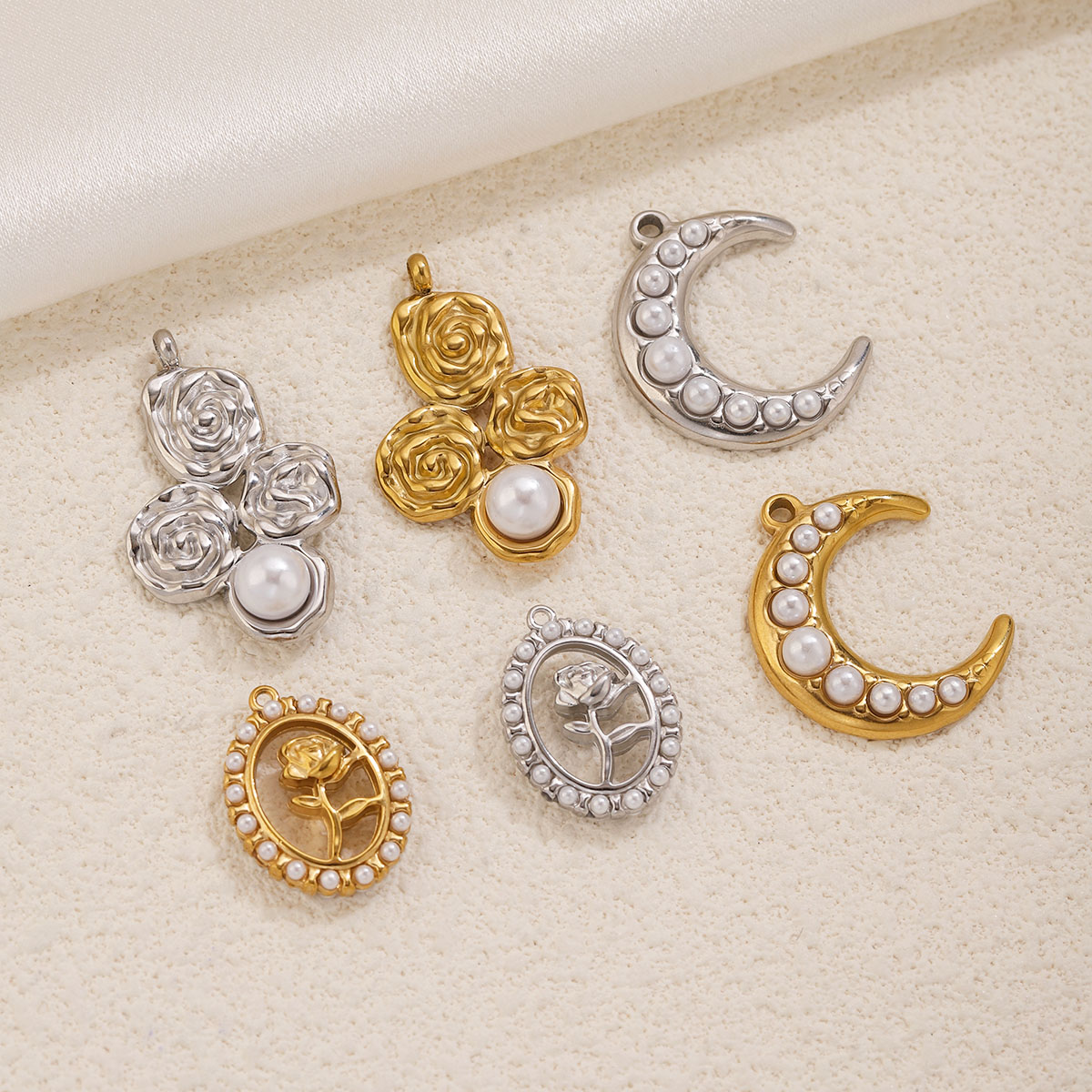 5Pcs Stainless Steel 18K Gold  - Pearl Earring Stud ulasan dan harga