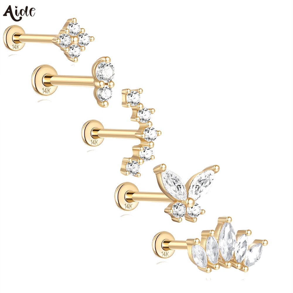 Aide DIY Zircon Pearl Earring  - Pearl Earring Stud ulasan dan harga