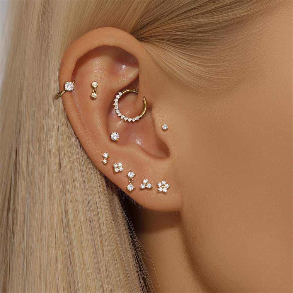 Aide DIY Zircon Pearl Earring  - Pearl Earring Stud ulasan dan harga