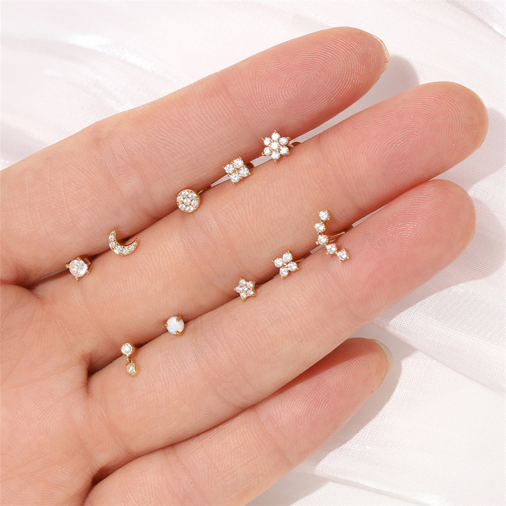 Aide DIY Zircon Pearl Earring  - Pearl Earring Stud ulasan dan harga