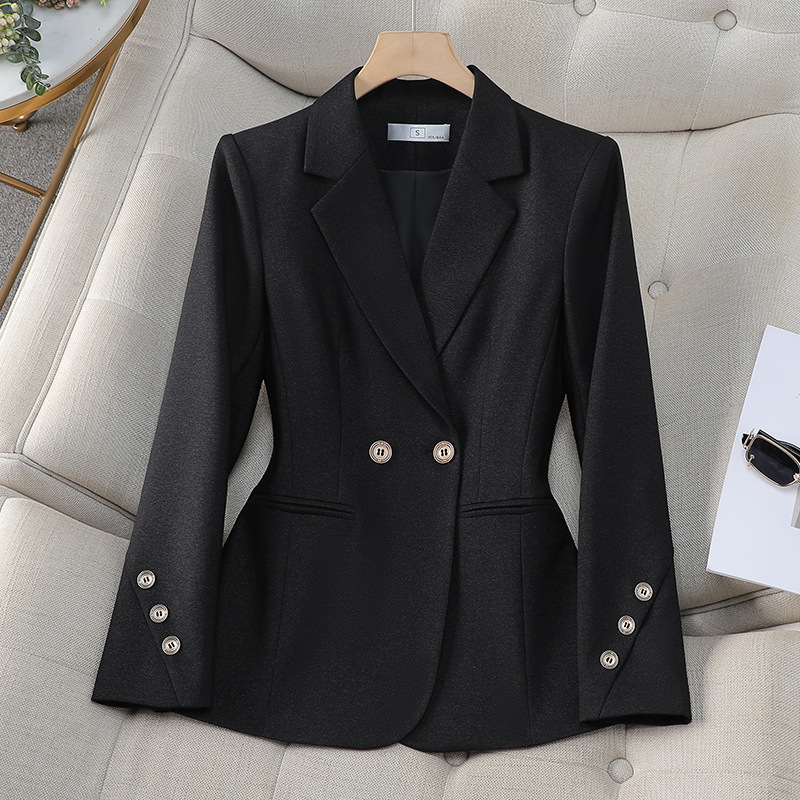 Women Double Breasted Solid Bl - Formal Winter Wear Women Jacket ulasan dan harga