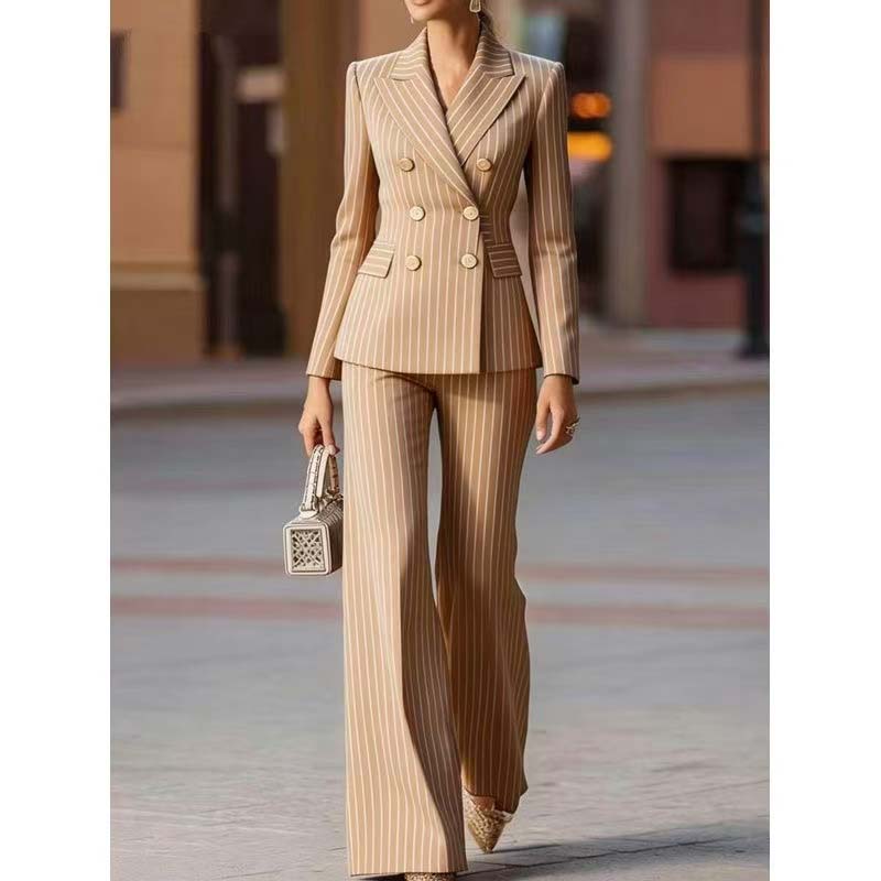 Autumn Pant Suit Women Striped - Women Formal Wear Business ulasan dan harga