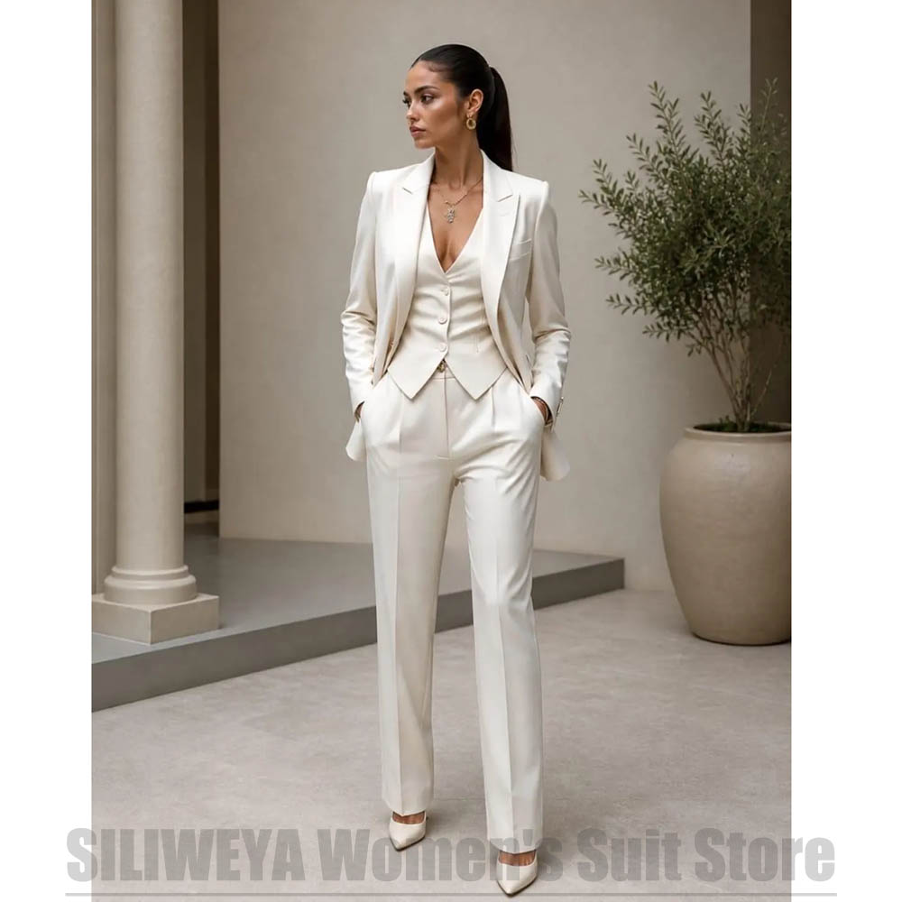 Women 3 Piece Suit Set Blazer  - Women Formal Wear Business ulasan dan harga