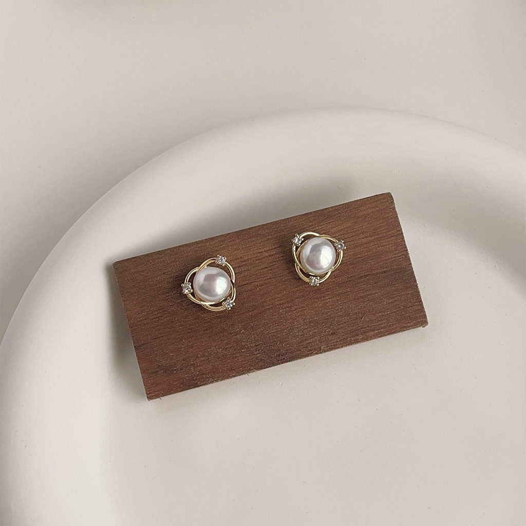 DIY accessories Personality sm - Pearl Earring Stud ulasan dan harga